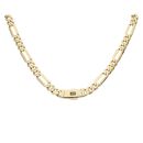 14ct Yellow Gold Monaco Classic Plain Lock Figaro Chain 20"