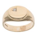 9ct Yellow Gold 0.05ct Diamond Signet Ring
