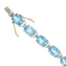 9ct Yellow Gold Blue Topaz Bracelet 6.5"