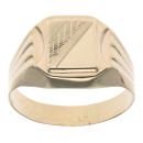 14ct Yellow Gold Square Patterned Signet Ring