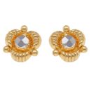 22ct Yellow and White Gold Star Burst Stud Earrings