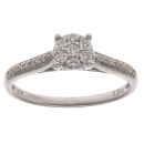 9ct White Gold 0.20ct Brilliant Cut Diamond Cluster Ring