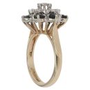 9ct Yellow Gold Sapphire and Cubic Zirconia Cluster Ring