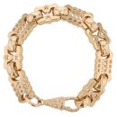 9ct Yellow Gold Stars and Bars Bracelet 9.5"