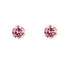 9ct Yellow Gold Pink Cubic Zirconia Stud Earrings 6mm