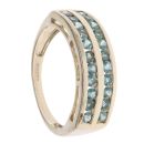 9ct Yellow Gold Green Gemstone Two Row Ring