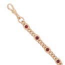 9ct Yellow Gold Pink Gemstone Bracelet 7.5"