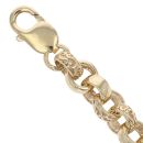 9ct Yellow Gold Patterned Belcher Bracelet 7.5"