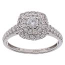 18ct White Gold 0.80ct Brilliant Cut Diamond Cluster Ring