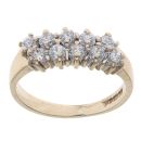 9ct Yellow Gold Cubic Zirconia Two Row Ring