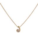 18ct Yellow Gold 0.15ct Brilliant Cut Diamond Solitaire Pendant And Chain 16"