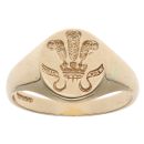 9ct Yellow Gold Welsh Feathers Signet Ring