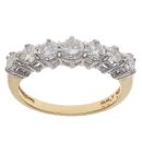 18ct Yellow Gold 1.00ct Diamond Seven Stone Eternity Ring