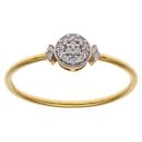 22ct Yellow and White Gold Cubic Zirconia Cluster Ring