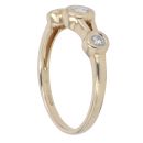 9ct Yellow Gold 0.15ct Brilliant Cut Diamond Trilogy Ring