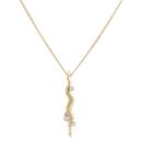 18ct Yellow Gold 0.15ct Diamond and Pearl Pendant and Chain 18"