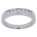 Platinum 0.50ct Princess Cut Diamond Half Eternity Ring