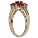 14ct Yellow Gold Ruby Cluster Ring