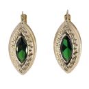 14ct Yellow Gold Green Gemstone Earrings