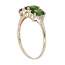 9ct Yellow Gold Cubic Zirconia and Diopside Three Stone Ring