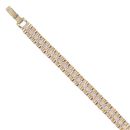 9ct Yellow Gold Cubic Zirconia Watch Strap Style Bracelet 5.5"