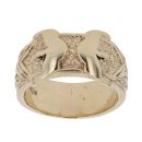 9ct Yellow Gold Patterned Buckle Ring