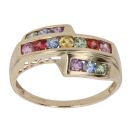 9ct Yellow Gold Multi Gemstone Ring