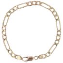 9ct Yellow Gold Figaro Bracelet 8"