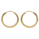 22ct Yellow Gold Diamond Cut Hoop Earrings