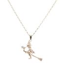 9ct Yellow Gold Multi Gemstone Witch Pendant and Belcher Chain 20"
