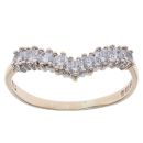 9ct Yellow Gold Cubic Zirconia Wishbone Ring