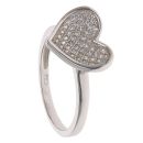 Silver Cubic Zirconia Heart Ring By Icesia