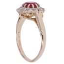 9ct Yellow Gold Ruby and Cubic Zirconia Cluster Ring