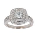 18ct White Gold 1.01ct Brilliant Cut Diamond Cluster Ring