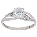 9ct White Gold Cubic Zirconia Single Stone Ring