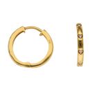22ct Yellow Gold Cubic Zirconia Heart Hoop Earrings