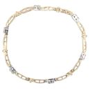 9ct Yellow And White Gold 0.50ct Brilliant Cut Diamond Bracelet 6.5"