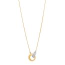 22ct Yellow Gold Dual-Tone Circle Pendant Necklace