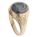 9ct Yellow Gold Hematite Centurion Signet Ring