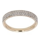9ct Yellow Gold 0.25ct Brilliant Cut Diamond Three Row Ring