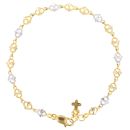 22ct Yellow And White Gold Fancy Kisses Bracelet 7"