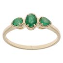 9ct Yellow Gold Emerald Three Stone Ring