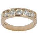 14ct Yellow Gold 1.00ct Brilliant Cut Diamond Five Stone Ring