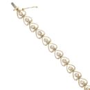 9ct Yellow Gold 0.50ct Brilliant Cut Diamond Heart Bracelet 7"