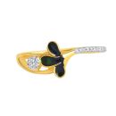 22ct Yellow Gold Cubic Zirconia Ring Band with enamel