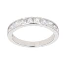 Silver Cubic Zirconia Half Eternity Ring by Icesia