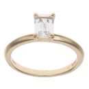 9ct Yellow Gold Cubic Zirconia Single Stone Ring