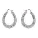 Silver Crystal Hoop Earrings