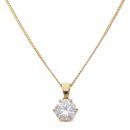 18ct Yellow Gold 5.00ct Brilliant Cut Lab Grown Diamond Pendant and Chain