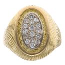 18ct Yellow Gold 0.50ct Brilliant Cut Diamond Cluster Signet Ring